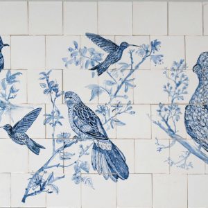 kitchen backsplash tile panel with bird