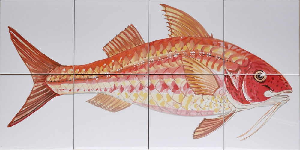 kitchen backsplash tile panel with fish