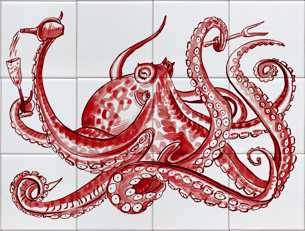 Fliesen-Panel Oktopus