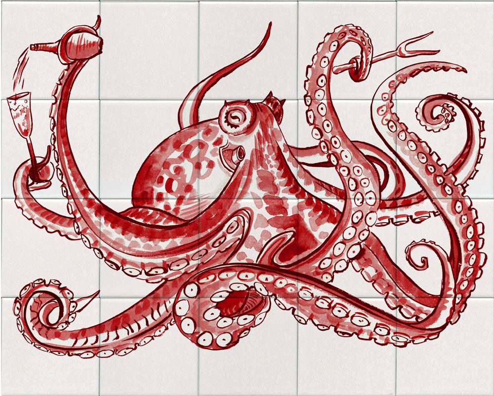 Fliesen-Panel oktopus