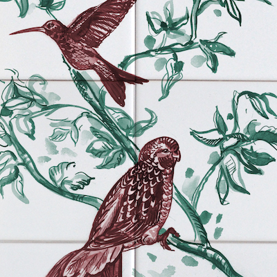 Colored Bird tile panel