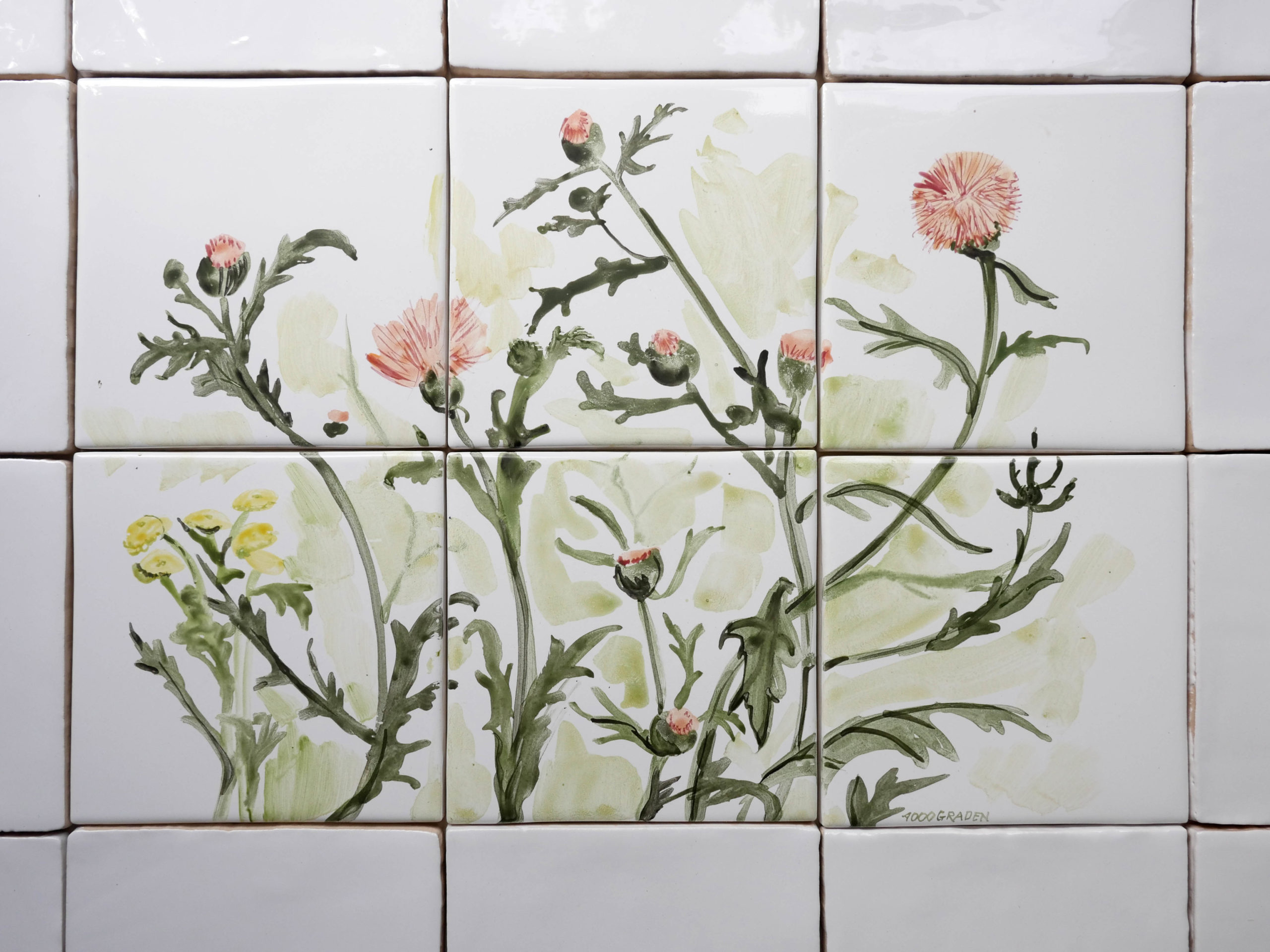 field flowers tile panel