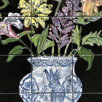 Flowers tile panel