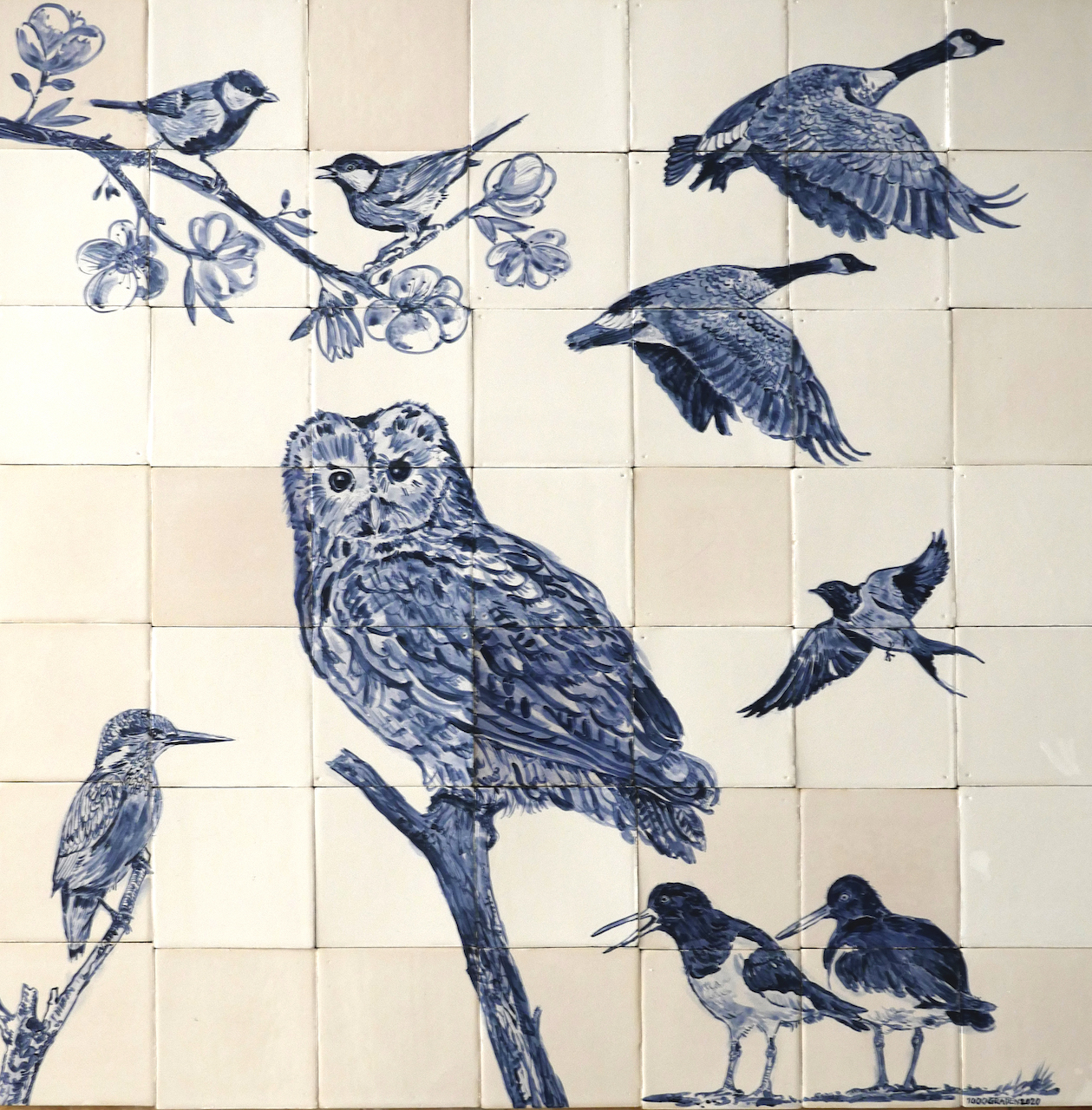 tile panel field birds