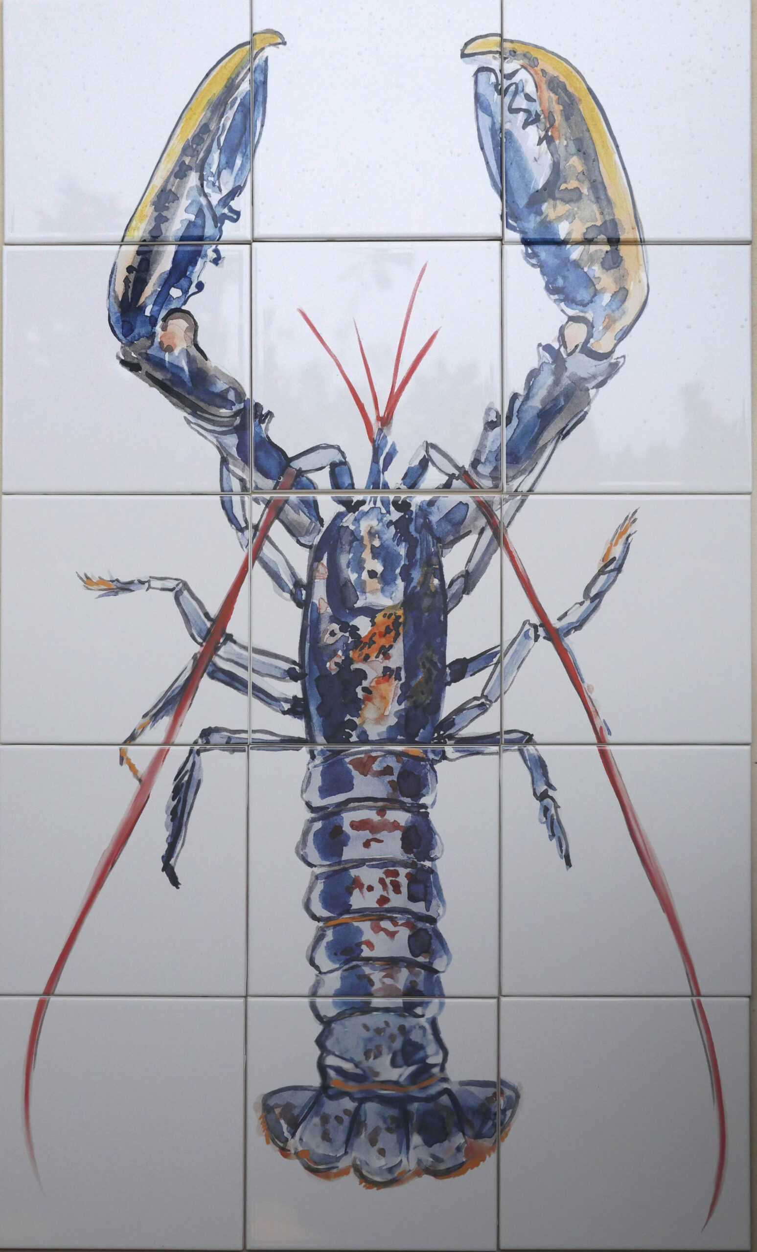 tile panel with lobster