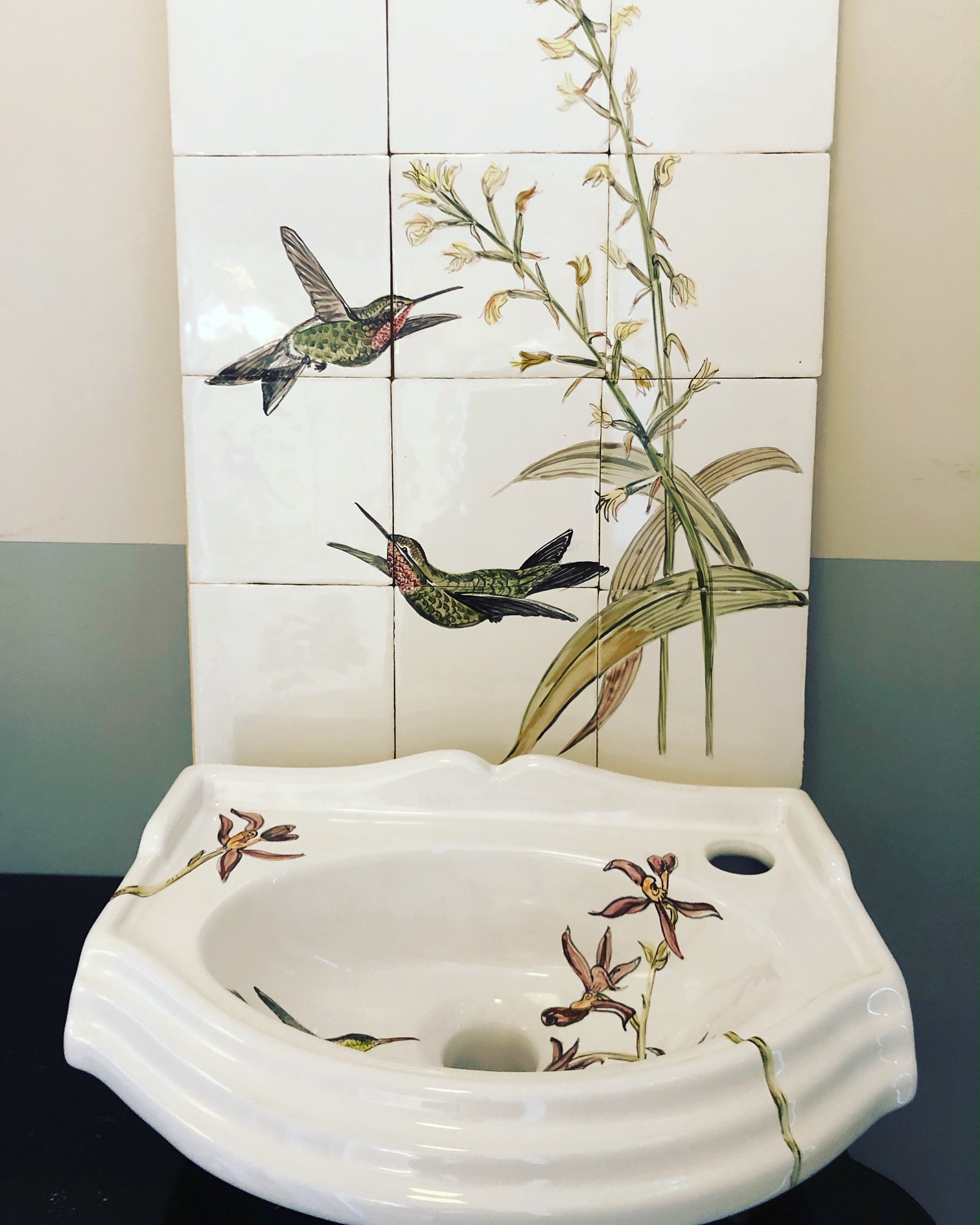 tile panel hummingbirds