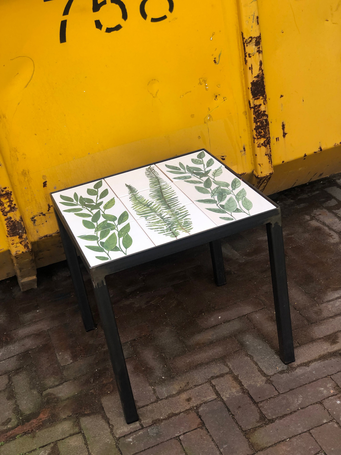 tiled side table