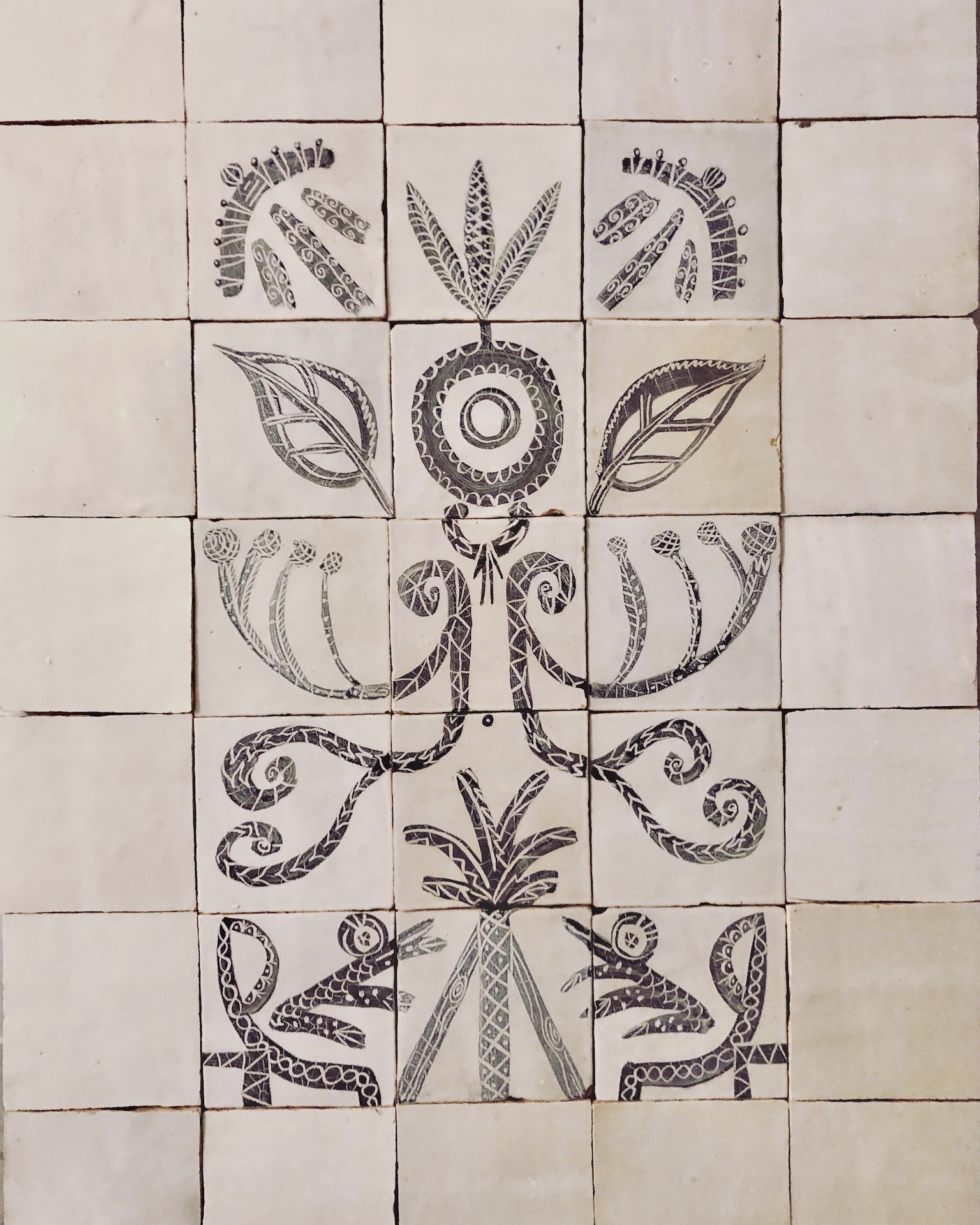 hand painted tile panel