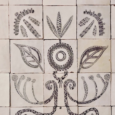 hand painted tile panel