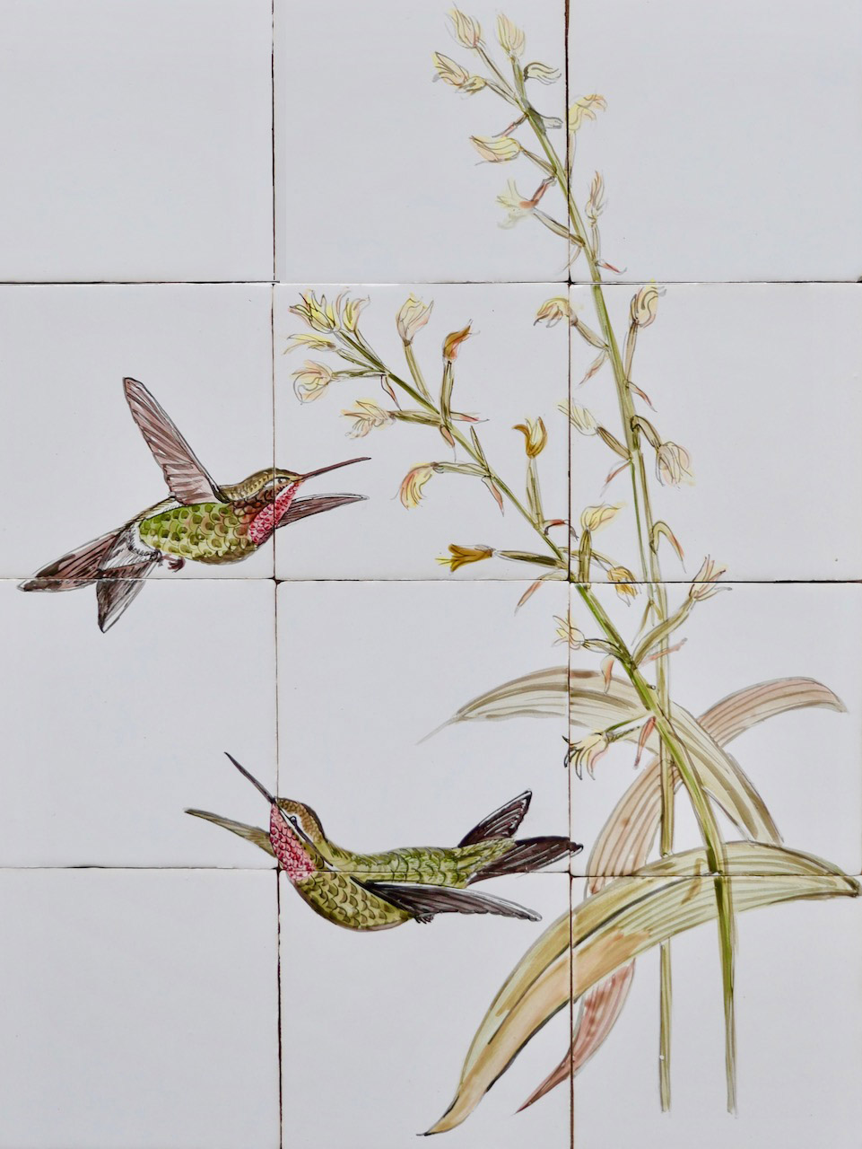 tile panel humming birds