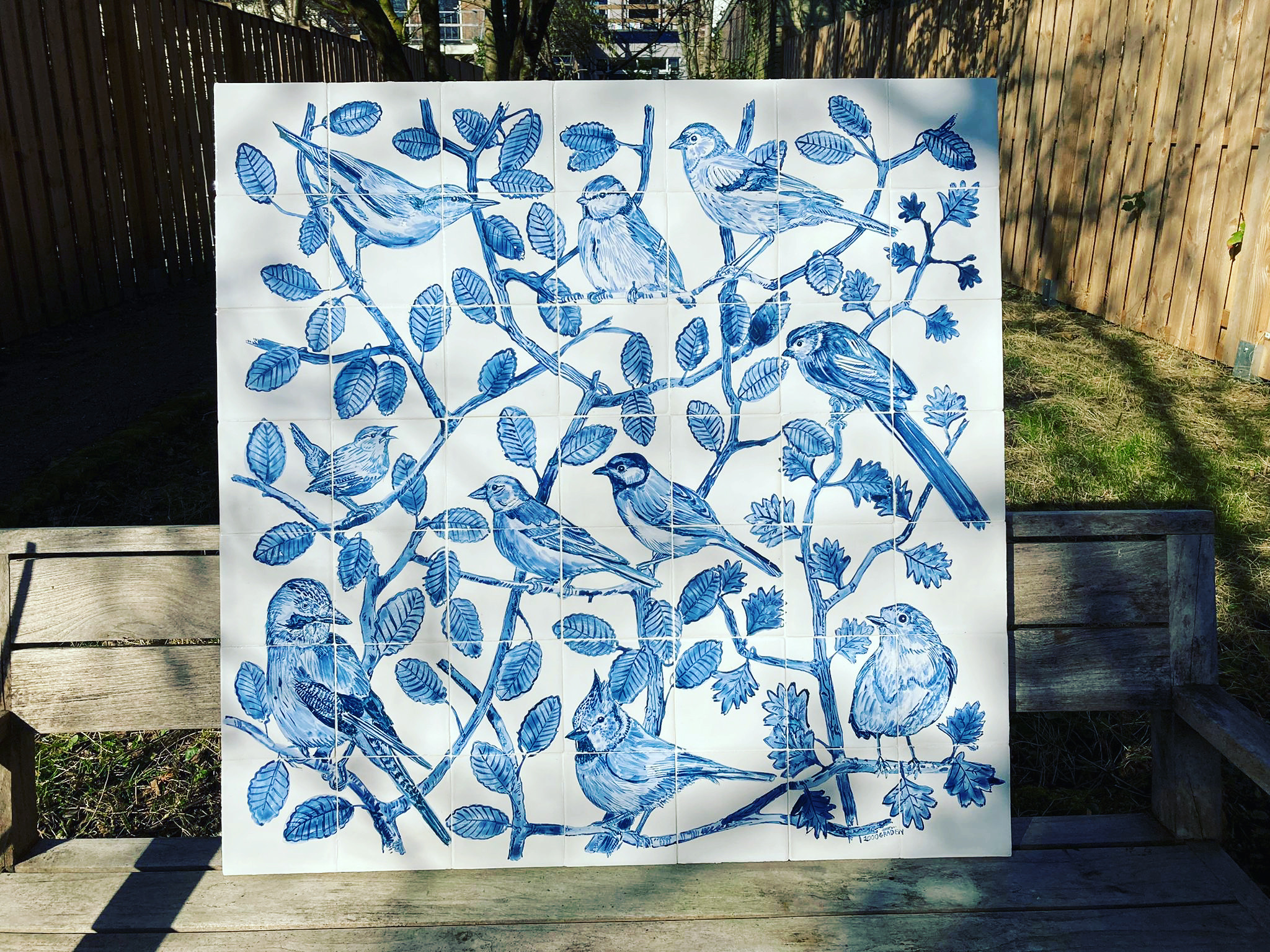 birds tile panel