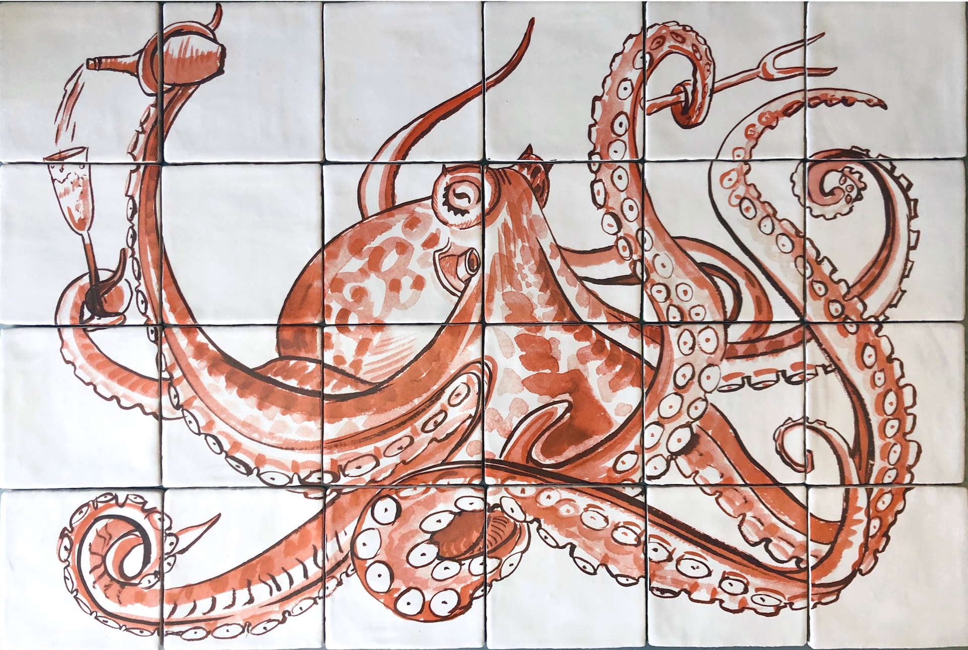 octopus tile panel