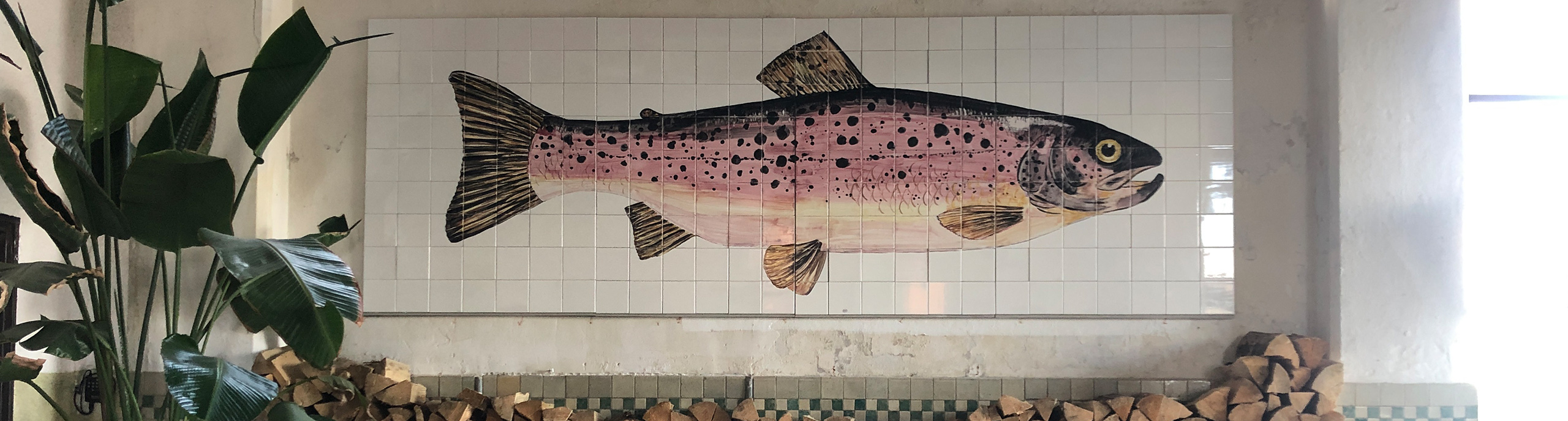 vis op tegels, fish on tiles, vistableau, visplateau, fish tile panel, fish tiles